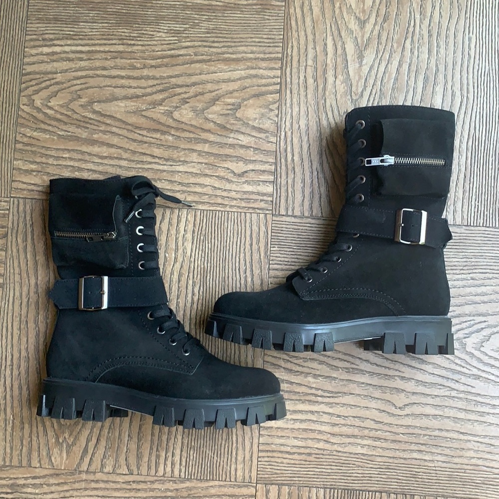 NEW Suede Combat Boots 7
